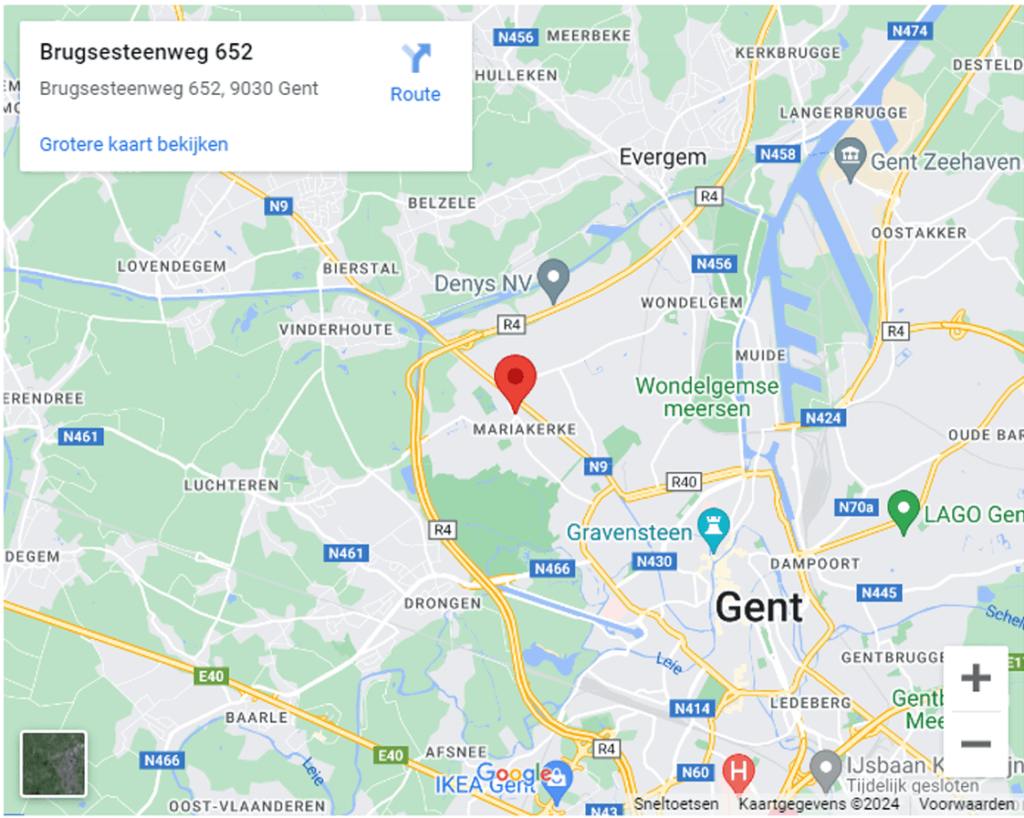 Google Maps afbeelding winkel Gent