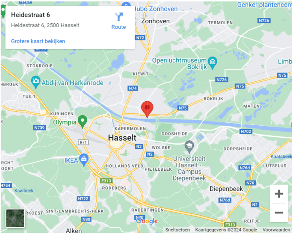 Google maps afbeelding winkel Hasselt
