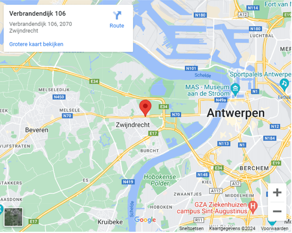 Google Maps afbeelding winkel Zwijndrecht