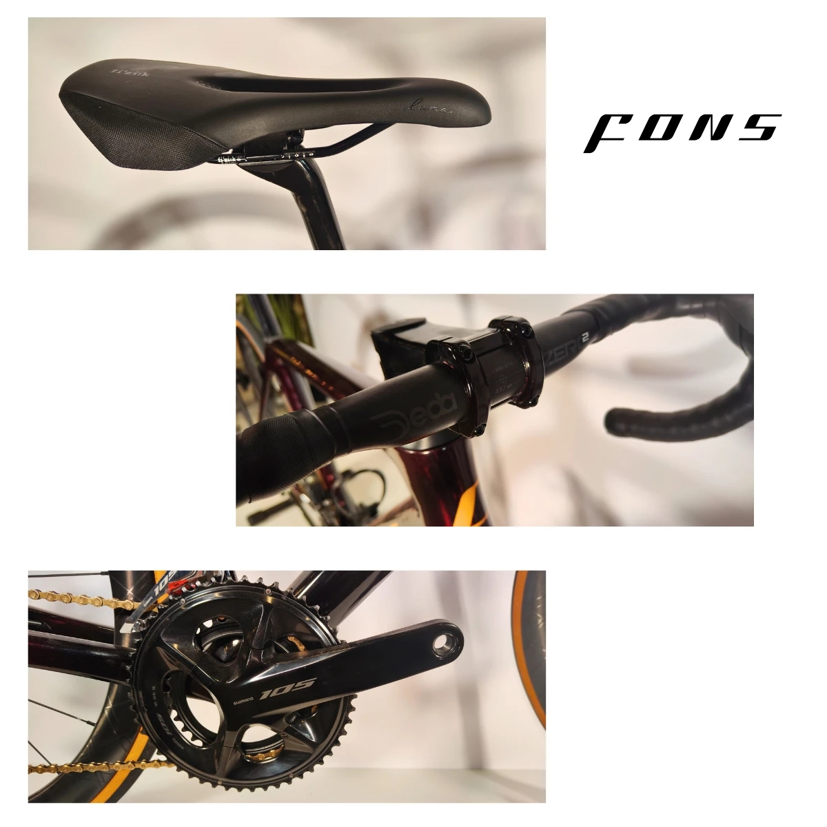 Fons Strada Evo Road - Burgundy Red